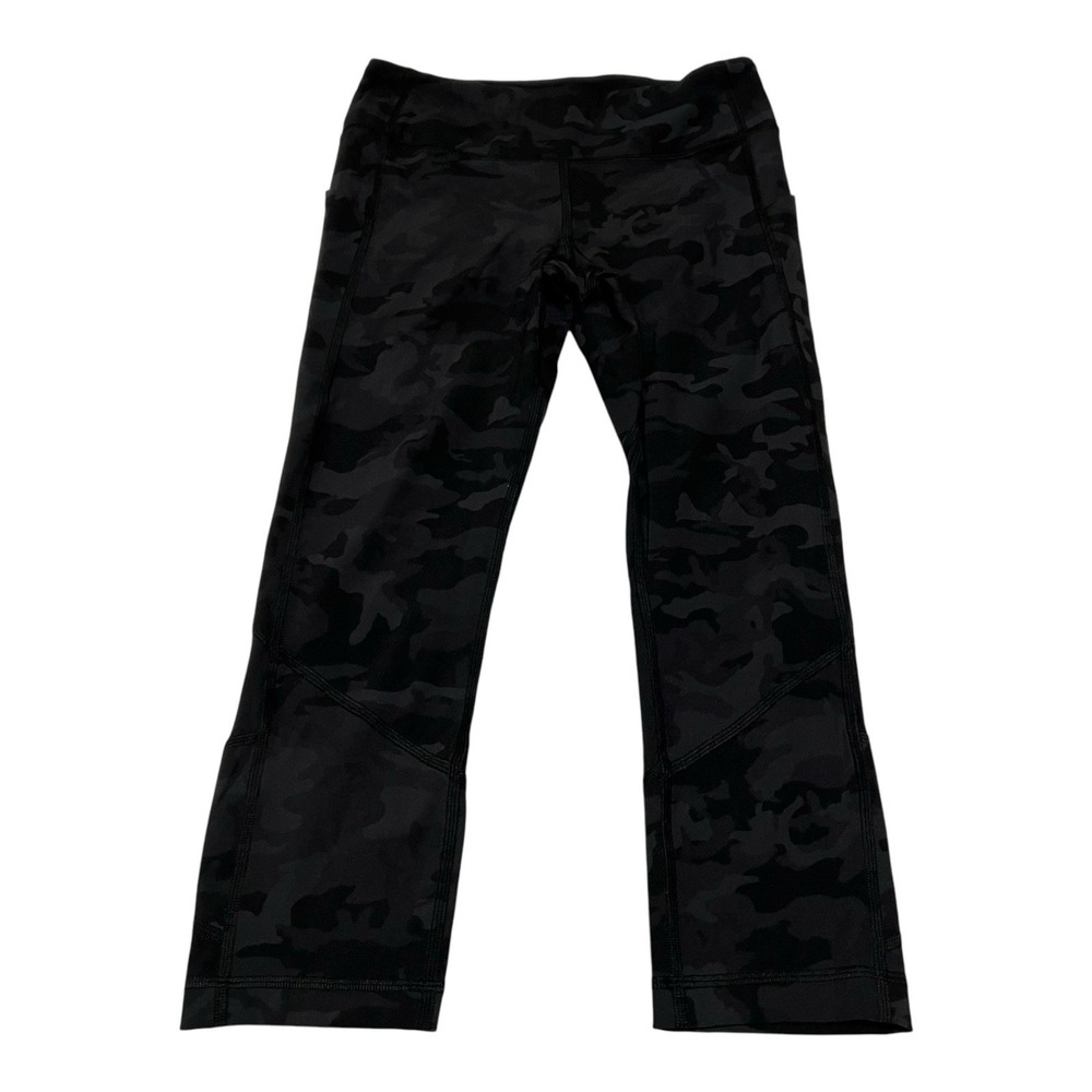 Lululemon Pace Rival Crop‎ Full On Luxtreme 22" Incognito Camo Grey Size 6